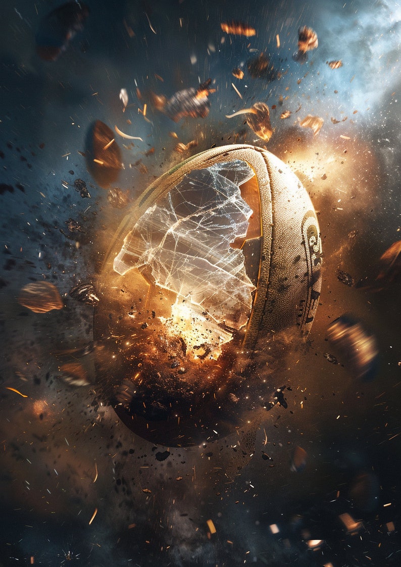 Exploding Rugby Ball Sports Backgrounds | 100 Epic Exploding Rugby Ball Digital Backgrounds ...
