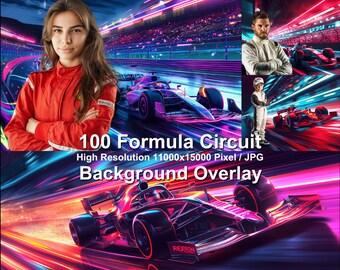 Fondos de fotos de carreras de Fórmula 1: 100 superposiciones de circuitos (descarga digital)