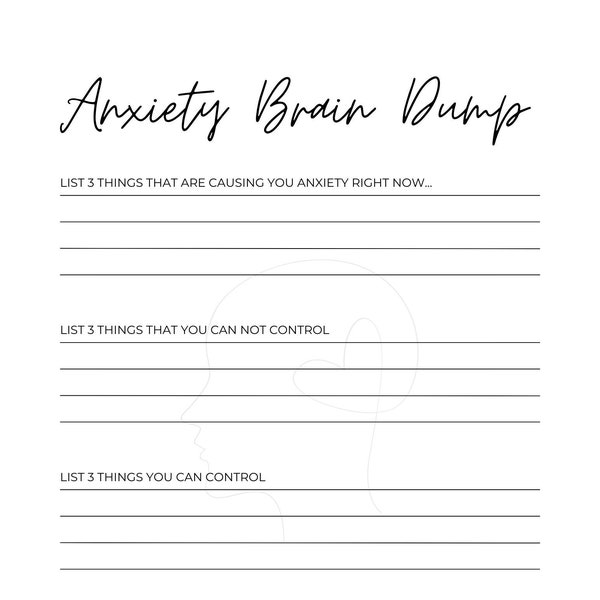 Anxiety Brain Dump Worksheet