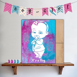 Glitter Gender Reveal Kit canvas| Gender Party | Method for Babyshow | The baby's gender | Baby Gender Prediction Kit