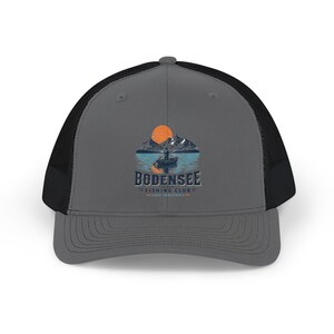 Fishing Club Patch Snapback Trucker Cap | Lake Sunrise
