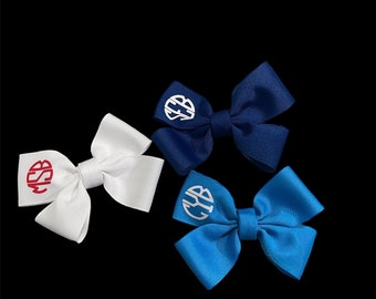 Personalized Baby Bow Custom Monogrammed Bow 4 inch Bow Baby Bow Girl Bow