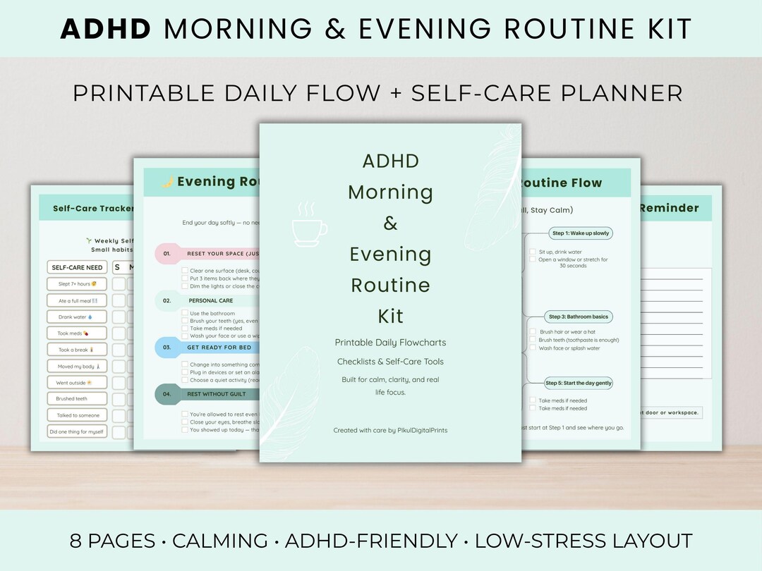 ADHD Morning and Evening Routine Kit – Printable Daily Routine Charts ...