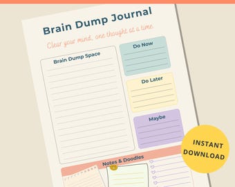 ADHD ブレインダンプジャーナル：神経多様性思考オーガナイザー（PDF）
