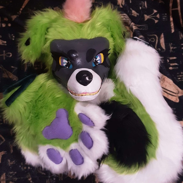 HQ ~ "Lola" the Sparkledog Premade Mini Furry Fursuit Partial (Read Description!)