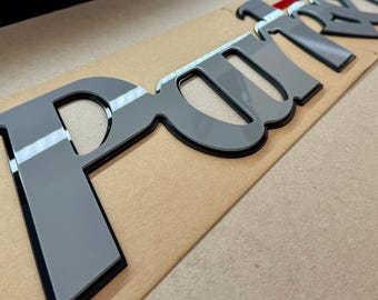 3D Raised Marine “PARKER” 31.5”L x 6.5”H Modern Boat Logo Decal with 3M Tape and Stencil Pack of 2 Custom Color Options Acrylic UV Resistant