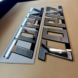 3D Raised Marine “TOPAZ” 17.5”L x 3.8”H Modern Boat Logo Decal with 3M Tape and Stencil Pack of 2 Custom Color Options Acrylic UV Resistant