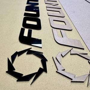 3D Raised Marine “FOUNTAIN” 28”L x 2.7”H boats Logo Decal Set with 3M Tape and Stencil Custom Names and Colors Available 2-Tone Available