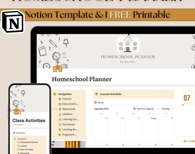 Back to School! Digital Homeschool Planner & Free Printable Homeschool