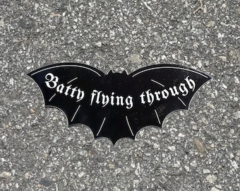 Batty flying through - car decal sticker