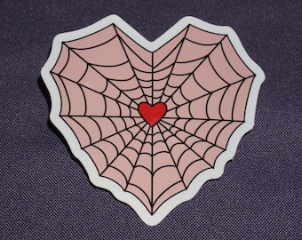 Webbed heart - sticker