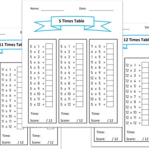 Times table practice worksheets - multiplication basics, 22 times table printable worksheets with answers