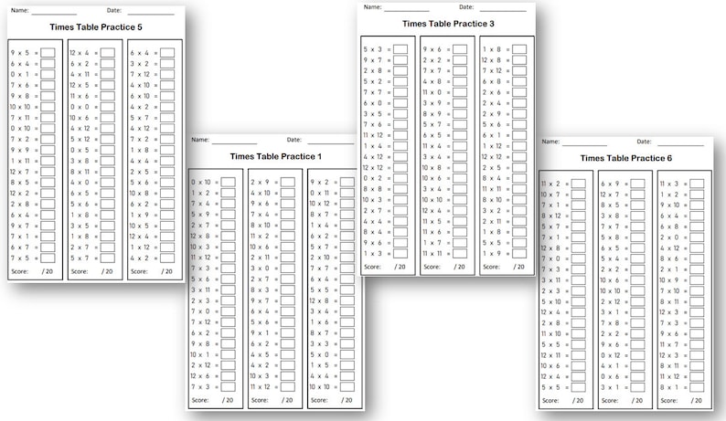 Times Table Worksheets With Answer - Printable - Multiplication ...