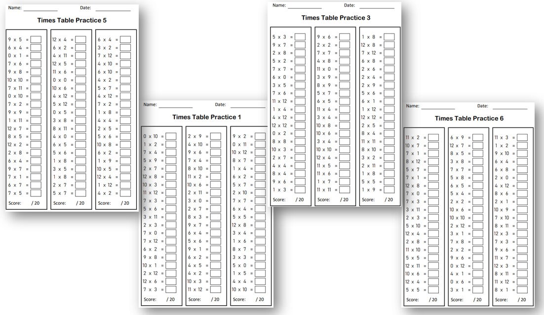 Times Table Worksheets With Answer - Printable - Multiplication ...