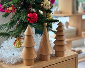 Wooden Decorative Christmas Trees Set of 3, Christmas Decor for Home, Handmade Christmas Gift