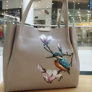 Hand painted leather purses sale