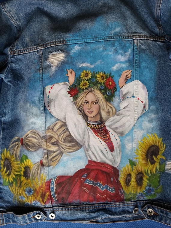 Buy Bespoke: Hand Painted Customized Denim Jacket, Women's Personalized  Jean Jacket Handmade Unique Streetwear Oversize Jacket Made to Order Online  in