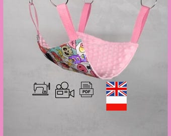 PDF Sewing Pattern – Hammock for Small Pets | DIY Chinchilla, Guinea Pig, Ferret, Rat, Rabbit Cage Accessory | Tutorial + Templates