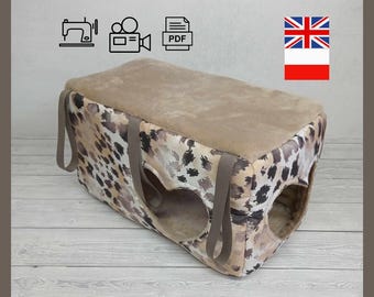 Cube House Sewing Pattern PDF Tutorial | Small Animal Bed Hideout | Rabbit, Guinea Pig, Chinchilla, Ferret, Rat, Squirrel Cage