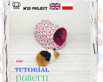 Pet bed pattern, guinea pig bed, ferret bed PDF, chinchilla bed, rat bed sewing, small pet house, animal bed DIY, sewing pattern