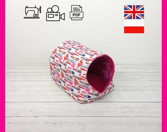 Patrón de cama para mascotas, cama para conejillos de indias, cama para hurones (PDF), cama para chinchillas, costura de cama para ratas, casa para mascotas pequeñas, cama para animales DIY, patrón de costura