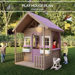 TRIANGLE PLAYHOUSE PLAN. Playhouse Plans for Kids, Architecture Wooden gardenhouse Plan, do it yourself with the Digital downloading files