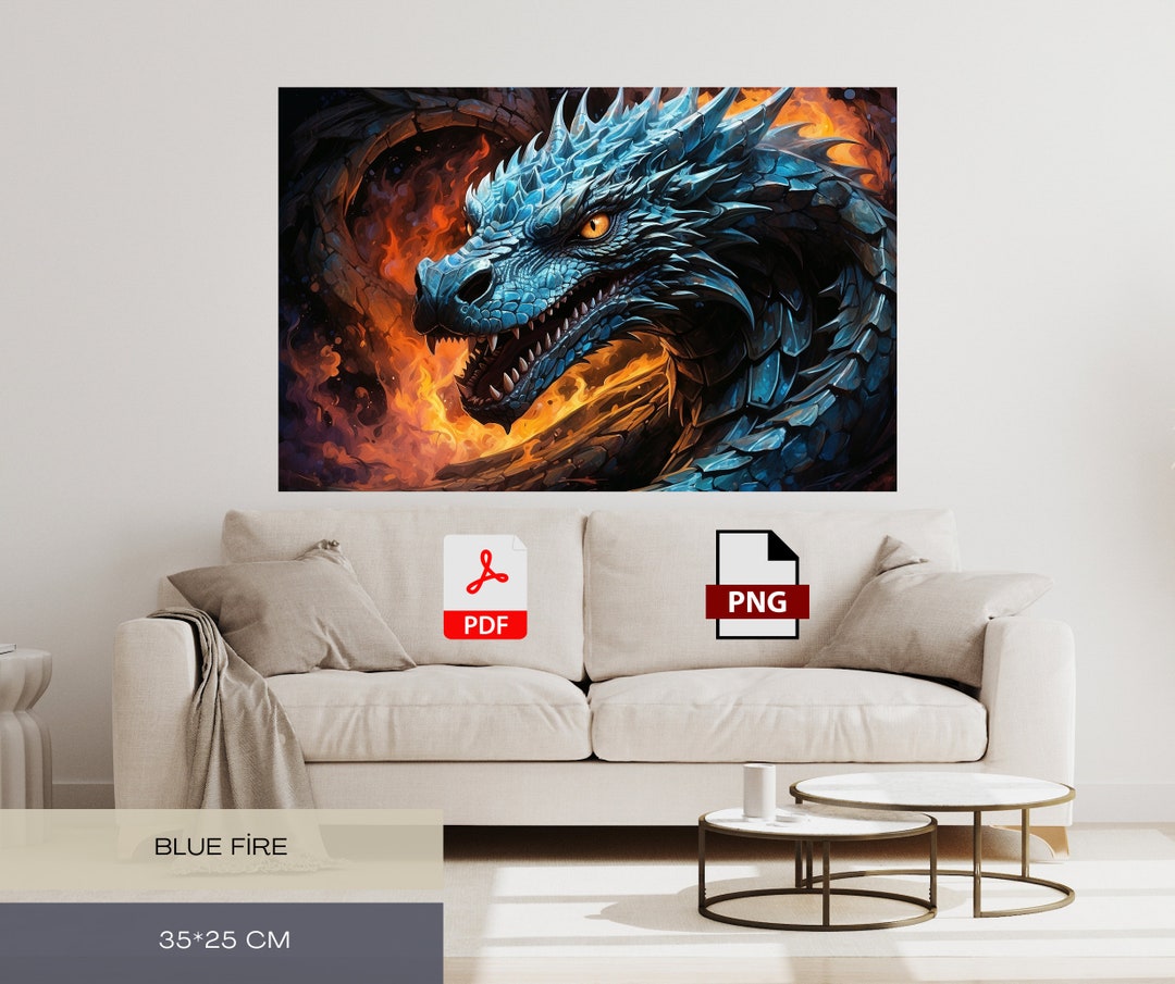Fantasy Art Dragon Digital Download Fantasy Wall Art Print Dragon Wall ...