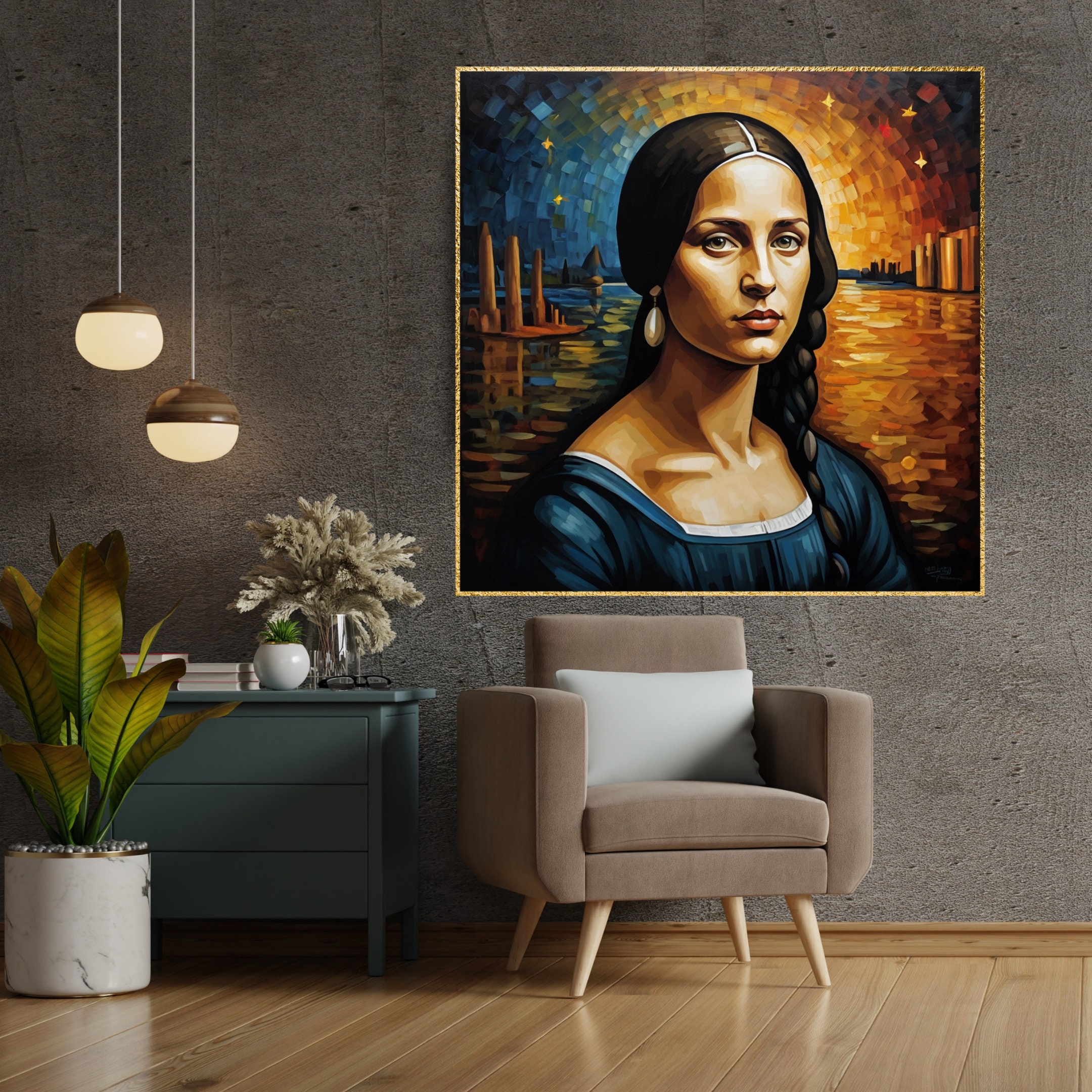 Mona With the Pearl Earring(in Starry Nights),digital Download | Iconic ...