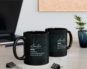 Personalized Name Definition Mug, Coffee Cup With Name, Name Meaning Mug With Custom Definition, Name on Coffee Mug