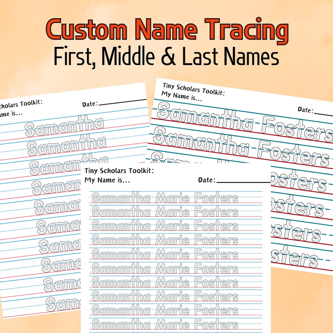 Custom Name Tracing Bundle, Preschool Worksheet, Kindergarten ...