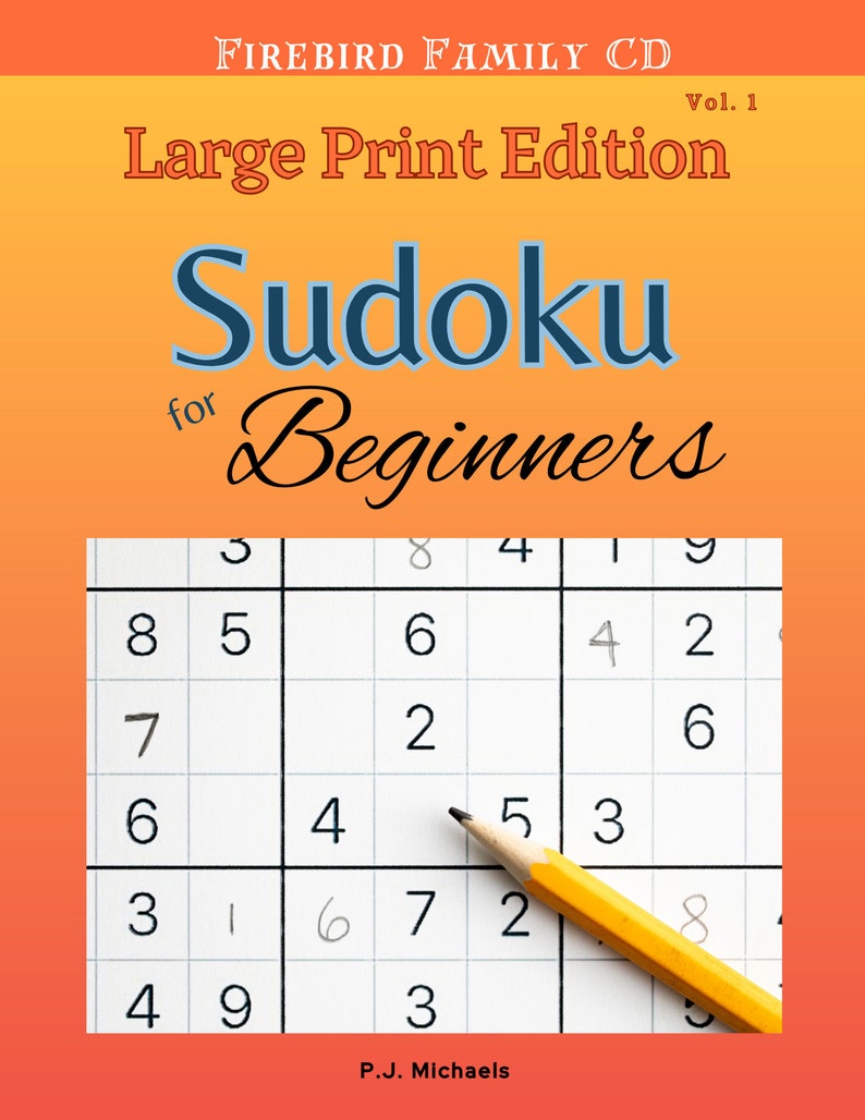 Sudoku for Beginners Large Print Puzzles, Brain Teaser Printable Pages