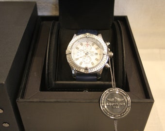 Breitling Super Avenger 48mm mit Gummi, Kautschuk/Taucherband u. Faltschließe Top Zustand