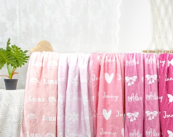 Manta de felpa Minky personalizada con nombre, manta para bebé niña y niño, manta con icono, manta infantil, ropa de cama para envolver bebés, regalos para baby shower