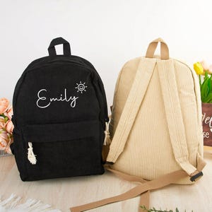 Personalized Children&#39;s Backpack With Name,Personalized Kids Backpack,Embroidered Corduroy Backpack,School Bag,Kids School Bag,Children Gift