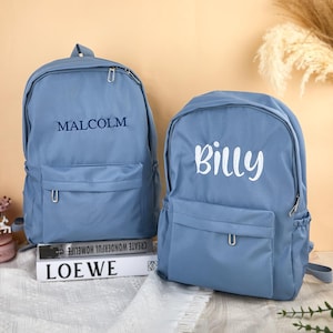 Sac à dos personnalisé brodé pour enfants, cartable personnalisé en nylon pour tout-petits, cadeau monogramme pour filles et garçons, cadeau de rentrée des classes, cadeau d'anniversaire