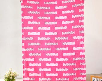 Manta con nombre personalizado, manta con nombre de bebé personalizado, manta retro, decoración de guardería para recién nacida, manta para recién nacido, manta de hospital, regalo para bebé