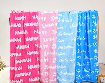 Personalized Baby Blanket, Custom Blanket for Newborn, Baby Name Blanket,Nursery Swaddle Blanket,Toddler Name Blanket for Baby/Girl/Boy/Kids