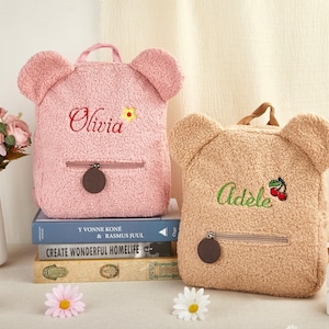 Teddy bear Backpack Bag, Personalised Fluffy Teddy Bear Bag for Kids, Teddy Kids Backpack, Childrens Backpack, Personalised Backpack Kids