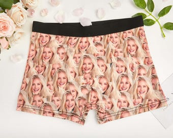 Personalized Face Boxer Briefs, Custom Photo Underwear, Valentine's Day Gifts