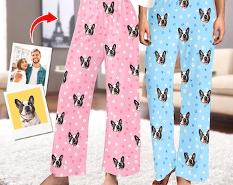 Personalized Pajamas Pants with Photo,Custom Face Pajama pants,Dog Pajama pants, Family Couple Gifts, Gifts for Wife Husband