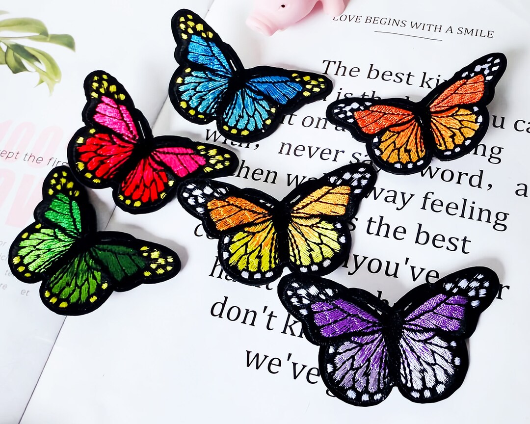 Butterfly Fabric 18pcs Butterfly Iron On Patches 9 Style Butterfly - Foto 10