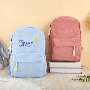 Personalized Kids Backpack,Embroidery Toddler School Bag,Custom Corduroy Backpack With Name,Daycare Book Bag,Back To School Gift For Kids
