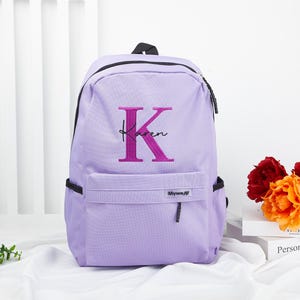 Sac à dos brodé personnalisé pour enfant, cartable avec nom, retour à l'école, cadeau personnalisé pour garçon et fille