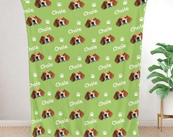 Coperta personalizzata per animali domestici con foto e nome dell'animale, coperta personalizzata per cani, coperte personalizzate per cani, coperta con foto di gatti, coperta con foto di animali domestici, regalo per papà cane