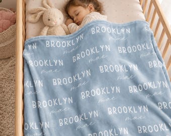 Plush Minky Personalized Name Blanket, Baby Girl abd Boy Blanket, Icon Blanket, Kids Blanket, Baby Shower Gifts, Swaddle Gift Bedding