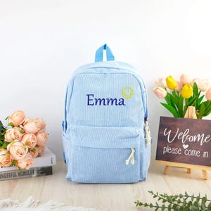 Sac à dos préscolaire personnalisé avec nom, sac à dos personnalisé pour enfants, sac à dos mignon pour enfants avec prénom monogramme pour filles et garçons, rentrée des classes