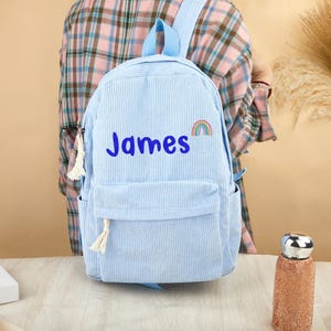 Personalized Children&#39;s Backpack With Name,Personalized Kids Backpack,Embroidered Corduroy Backpack,Kids School Bag,Children Gift,School Bag