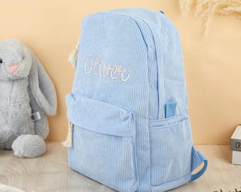 Personalized Children's Backpack With Name,Personalized Kids Backpack,Embroidered Corduroy Backpack,Kids School Bag,Children Gift,School Bag