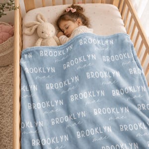 Personalized Name Blanket, Plush Minky Baby Blanket, Custom Kids Blanket, Baby Girl Boy Gift, Baby Shower Gift, Swaddle Bedding Gift