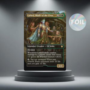 Lathril, Blade of the Elves (Borderless Foil) - Proxy-kort - Anpassat MTG-testkort
